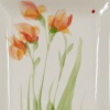 Barbara Guldenaar: Oranje lis #1 (2023) (onder)glazuur op aardewerk, 19,5 x 12 x 2,5 cm. 100 euro