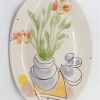 Barbara Guldenaar: Oranje lis #2 (2023) (onder)glazuur op aardewerk, 25 x 37 x 3 cm. 185 euro