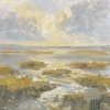 Dimitri Feenstra: Ebbend licht (2026), acryl op paneel, 17 x 17 cm. 195 euro