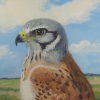 Dimitri Feenstra: Jager op Eierland (2025), acryl op linnen, 21 x 27 cm. 270 euro