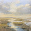 Dimitri Feenstra: Licht over het wad (2026), acryl op paneel, 23 x 23 cm. 260 euro