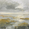 Dimitri Feenstra: Onder de wolken (2026), acryl op paneel, 17 x 17 cm. 195 euro