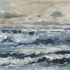 De Noordzee (2021) olieverf op paneel, 23 x 52 cm