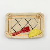 Edith Madou: No Fish, keramiek, 2 x 15 x 11 cm. 30 euro
