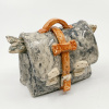 Edith Madou: Schoolvis, keramiek, 9 x 13 x 7 cm. 125 euro