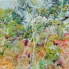 Ellen Geerts: Bloemrijk grasland, olieverf op doek, 50 x 50 cm. 1.100 euro