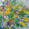 Ellen Geerts: Zomertuin Lathyrus, olieverf op doek, 40 x 40 cm. 850 euro