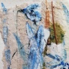 Ellen Geerts: Sneeuwklokjes kleur II (2022), inkt op papier, 10 x 10 cm (lijst 22 x 22 cm). 165 euro