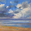 Gert-Jan Veenstra: Strand Texel, olieverf op paneel, 18 x 23 cm. 495 euro