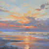 Gert-Jan Veenstra: Strand Texel zonsondergang, acryl op doek, 76 x 106 cm. 3.200 euro