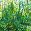 Gertjan Scholte-Albers: Green Wehe (2021), olieverf op doek, 100 x 195 cm. 3.200 euro
