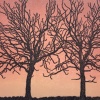 Grietje Postma: 2021-III, hout/linodruk opl.65, 30 x 37 cm. 195 euro
