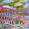 Maurice Christo van Meijel: Linksomkeert (2026), drukinkt en papier op doek, 20 x 20 cm. 195 euro