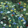 Iris Duchateau: Veldbloemen, olieverf op doek, 55 x 63 cm. 720 euro