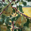 Iris Duchateau: Perentak (2025), olieverf op paneel, 27 x 21 cm. 210 euro
