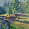 Iris Duchateau: zt, acryl op papier, 28 x 35 cm. 100 euro