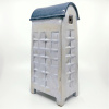 Jacqueline Tijssen: Blauw huis, aardewerk, 28 x 15 x 10 cm. 140 euro