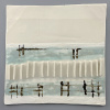 José Hattink: Texels landschap (2026), porselein op hout, 20 x 20 x 3,5 cm. 165 euro