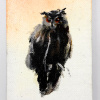 Laura Hoek: Oehoe (2026), olieverf op papier, 10 x 7 cm. 47,50 euro