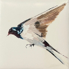 Laura Hoek: Zwaluw (2024), olieverf op papier, 10 x 10 cm. 57,50 euro