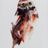 Laura Hoek: Steenuiltje II (2026), olieverf op papier, 8 x 6 cm. 47,50 euro
