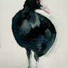 Laura Hoek: Waterhoen (2026), olieverf op papier, 10 x 7 cm. 47,50 euro