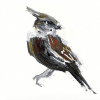 Laura Hoek: Mus (2024), olieverf op papier, 7 x 7 cm. 47,50 euro