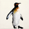 Laura Hoek: Pinguïn (2024), acrylinkt op papier, 7 x 7 cm. 32,50 euro