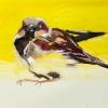 Laura Hoek: Mus Man B (2024), olieverf op paneel, 18 x 24 cm. 165 euro
