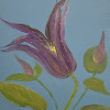 Maartje Strik: Clematis (2026), olieverf op paneel, 14,5 x 12,5 cm. 195 euro