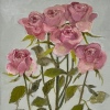 Maartje Strik: Trosroosjes, olieverf op linnen, 22 x 20 cm. 195 euro