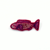 Marianne Aulman: Broche vis, mixed media, 4 x 8,5 cm. 35 euro