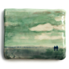 Marieke Peters: Between ebb and flow, mixed media op keramiek, 14 x 17 x 2 cm. 360 euro