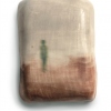 Marieke Peters: Enjoying the rain, mixed media op keramiek, 7,5 x 5,5 x 2 cm. 130 euro