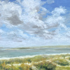 Marleen Bakker: Zanddijk bij de Waddenzee (2026), olieverf op linnen, 83 x 123 cm. 1.700 euro