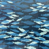 Maurice Christo van Meijel: Blauwe haringschool (2025) monoprint op papier op doek, 30 x 60 cm. 350 euro