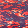 Maurice Christo van Meijel: Oranje haringschool (2025) monoprint op papier op doek, 30 x 60 cm. 350 euro
