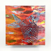Maurice Christo van Meijel: Blauwe rolmops (2026), drukinkt en papier op doek, 20 x 20 cm. 195 euro
