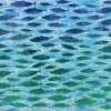Koele zee (2021) monoprint op papier op doek, 30 x 40 cm