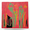 Maurice Christo van Meijel: KlokTegel V (2026) transfer op aardewerk, 15 x 15 cm. 50 euro