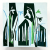Maurice Christo van Meijel: KlokTegel VI (2026) transfer op aardewerk, 15 x 15 cm. 50 euro