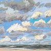 Noordzee (06 VIII 2019) pastel, 24 x 32 cm (lijst 33 x 43 cm)