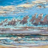 Noordzee (29 VII 2020) pastel, 32 x 49 cm (lijst 47 x 64 cm)