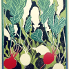 Maurice Christo van Meijel: Radijzen I (2026) linoleumdruk (serie van 32), 36 x 29 cm. 155 euro