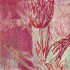 Maurice Christo van Meijel: Tulpenperk (2023) monoprint op papier op doek, 30 x 20 cm.