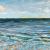 Maurice Christo van Meijel: Noordzee (01 VIII 2024 B), pastelkrijt op papier, 30 x 77 cm. 495 euro (museumglas)