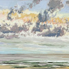 Maurice Christo van Meijel: Noordzee (18 VIII 2024 A), pastelkrijt op papier, 30 x 77 cm. 495 euro (museumglas)