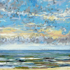 Maurice Christo van Meijel: Noordzee (07 VIII 2025 B), pastel op papier, 20 x 20 cm. 150 euro