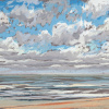 Maurice Christo van Meijel: Noordzee (16 VII 2021) pastel, 33 x 43 cm. 250 euro