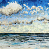 Maurice Christo van Meijel: Noordzee (2026) oliepastel op papier, 33 x 43 cm. 250 euro